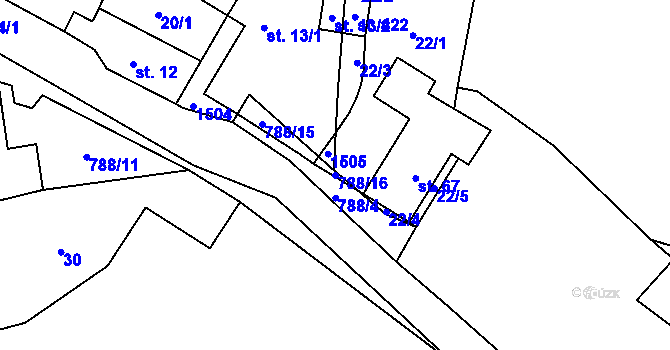 Parcela st. 788/16 v KÚ Štíhlice, Katastrální mapa