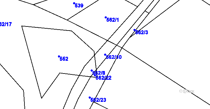 Parcela st. 562/10 v KÚ Doubravice u Strakonic, Katastrální mapa