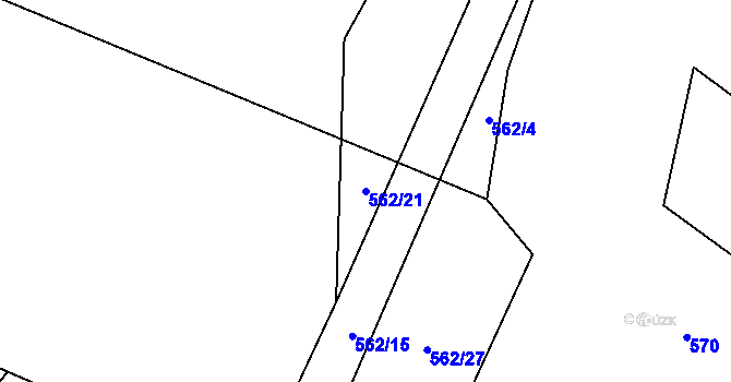 Parcela st. 562/21 v KÚ Doubravice u Strakonic, Katastrální mapa