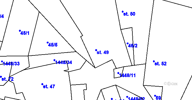 Parcela st. 49 v KÚ Doubravice u Strakonic, Katastrální mapa