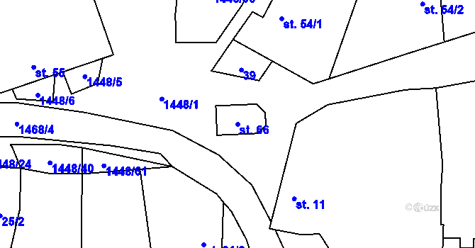 Parcela st. 66 v KÚ Doubravice u Strakonic, Katastrální mapa