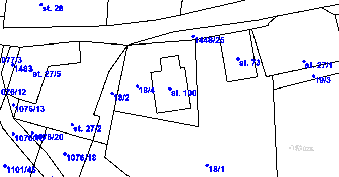 Parcela st. 100 v KÚ Doubravice u Strakonic, Katastrální mapa
