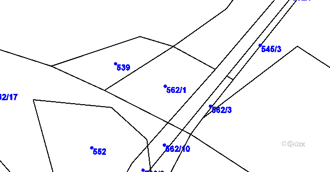 Parcela st. 562/1 v KÚ Doubravice u Strakonic, Katastrální mapa