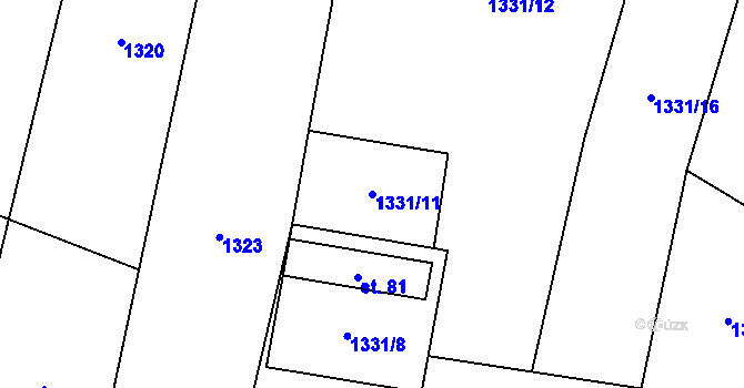 Parcela st. 1331/11 v KÚ Doubravice u Strakonic, Katastrální mapa