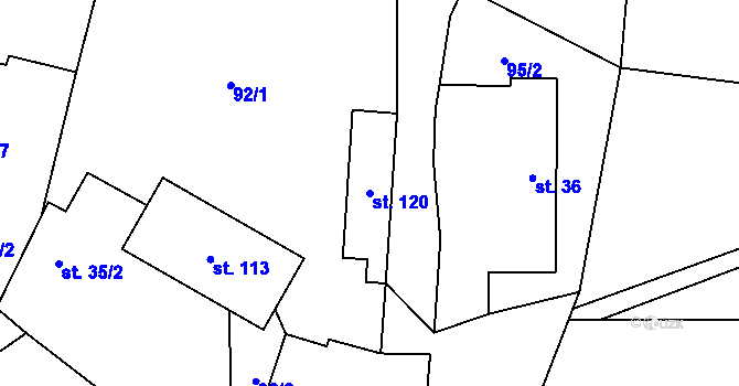 Parcela st. 120 v KÚ Doubravice u Strakonic, Katastrální mapa