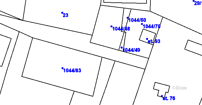 Parcela st. 1044/42 v KÚ Doubravice u Strakonic, Katastrální mapa