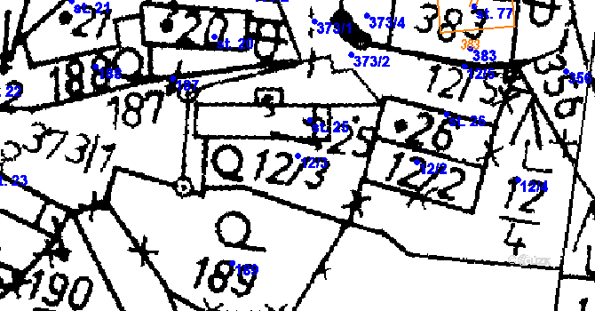 Parcela st. 12/3 v KÚ Lažany u Doubravice, Katastrální mapa