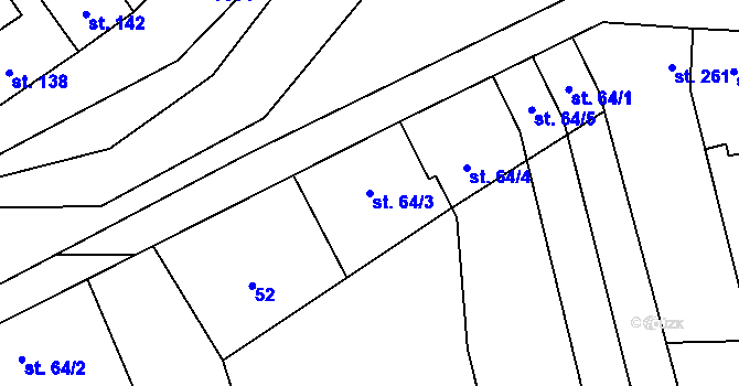 Parcela st. 64/3 v KÚ Doubravice nad Svitavou, Katastrální mapa