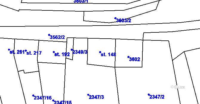 Parcela st. 148 v KÚ Doubravice nad Svitavou, Katastrální mapa
