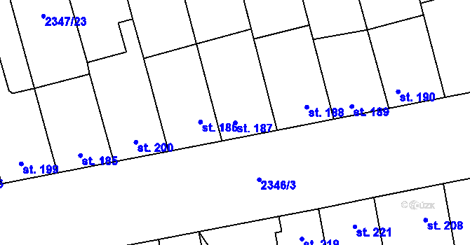 Parcela st. 187 v KÚ Doubravice nad Svitavou, Katastrální mapa