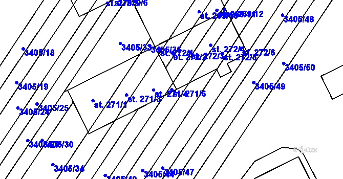 Parcela st. 271/6 v KÚ Doubravice nad Svitavou, Katastrální mapa
