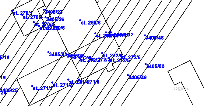 Parcela st. 272/4 v KÚ Doubravice nad Svitavou, Katastrální mapa