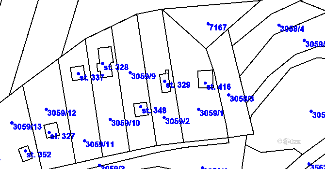 Parcela st. 329 v KÚ Doubravice nad Svitavou, Katastrální mapa