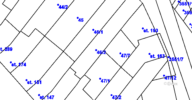 Parcela st. 46/2 v KÚ Doubravice nad Svitavou, Katastrální mapa