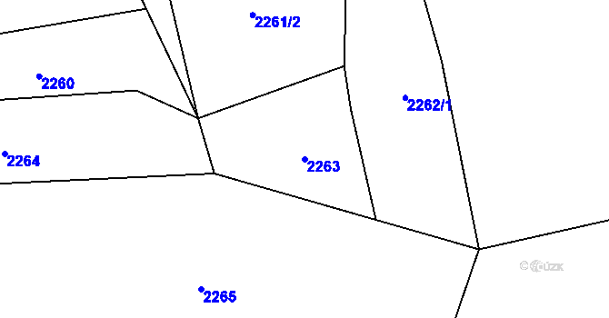 Parcela st. 2263 v KÚ Doubravice nad Svitavou, Katastrální mapa