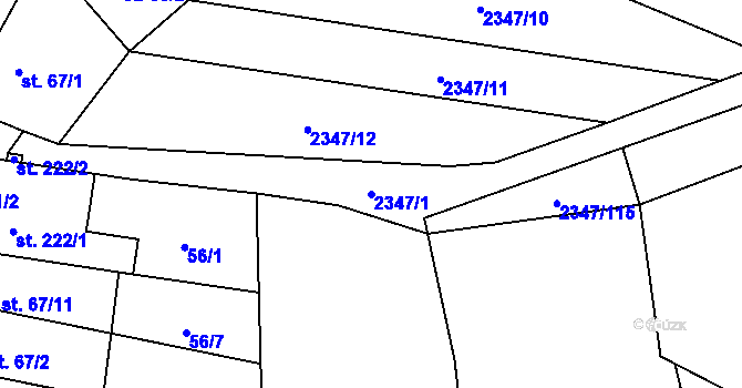 Parcela st. 2347/1 v KÚ Doubravice nad Svitavou, Katastrální mapa