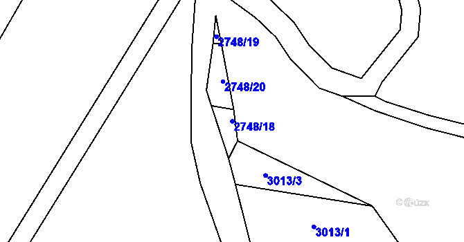 Parcela st. 2748/18 v KÚ Doubravice nad Svitavou, Katastrální mapa