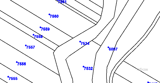 Parcela st. 7534 v KÚ Doubravice nad Svitavou, Katastrální mapa