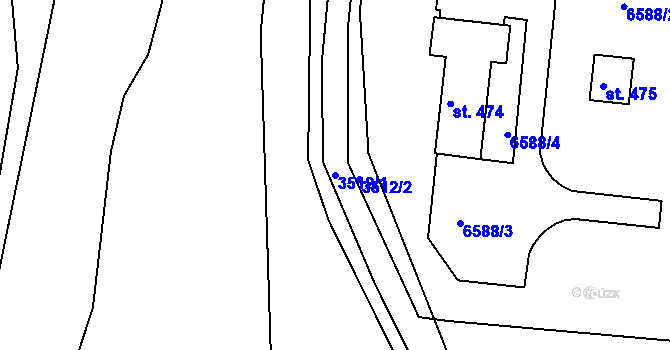 Parcela st. 3512/1 v KÚ Doubravice nad Svitavou, Katastrální mapa