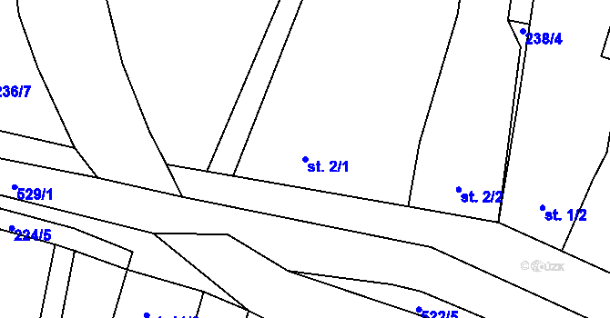 Parcela st. 2/1 v KÚ Klemov, Katastrální mapa