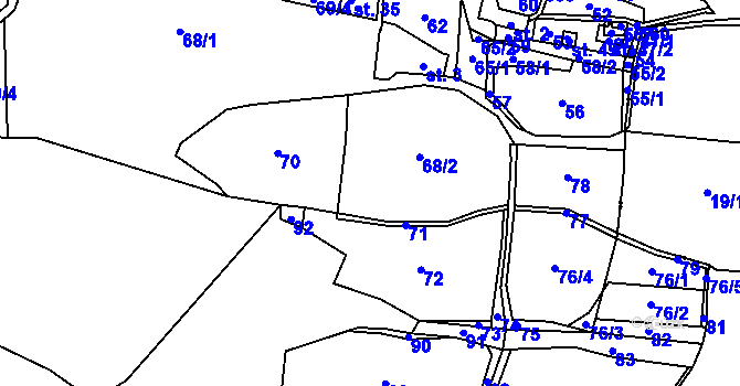 Parcela st. 68 v KÚ Doubravice u Volyně, Katastrální mapa