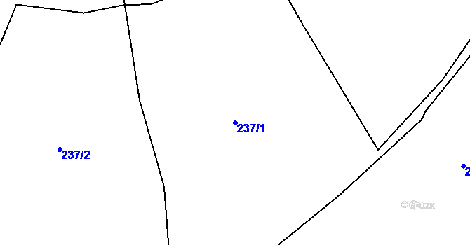 Parcela st. 237/1 v KÚ Počátky u Volyně, Katastrální mapa