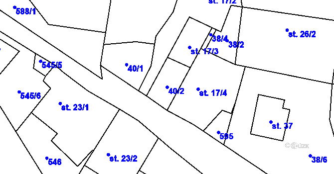 Parcela st. 40/2 v KÚ Střídka, Katastrální mapa