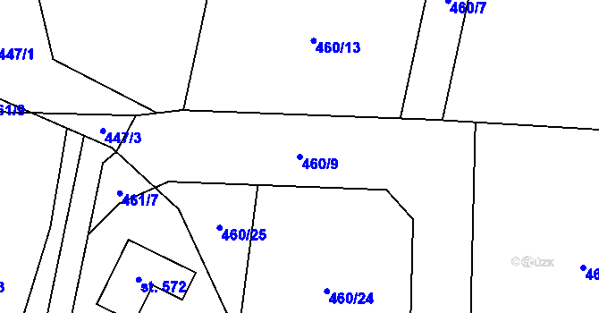 Parcela st. 460/9 v KÚ Doubravník, Katastrální mapa