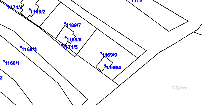 Parcela st. 1169/9 v KÚ Doubravník, Katastrální mapa