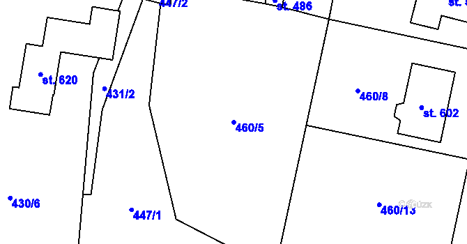 Parcela st. 460/5 v KÚ Doubravník, Katastrální mapa