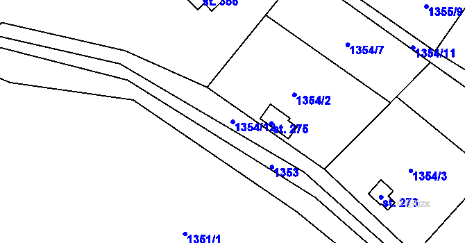 Parcela st. 1354/12 v KÚ Doubravník, Katastrální mapa