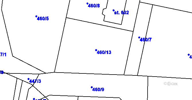 Parcela st. 460/13 v KÚ Doubravník, Katastrální mapa