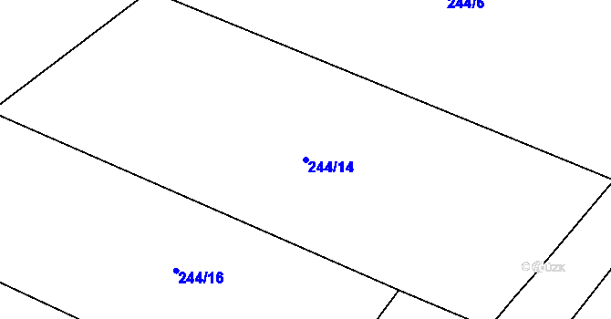 Parcela st. 244/14 v KÚ Doubravník, Katastrální mapa