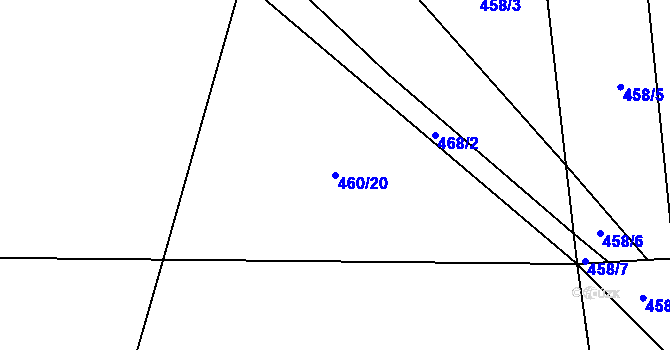 Parcela st. 460/20 v KÚ Doubravník, Katastrální mapa