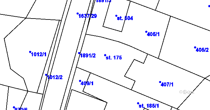 Parcela st. 175 v KÚ Doubravník, Katastrální mapa