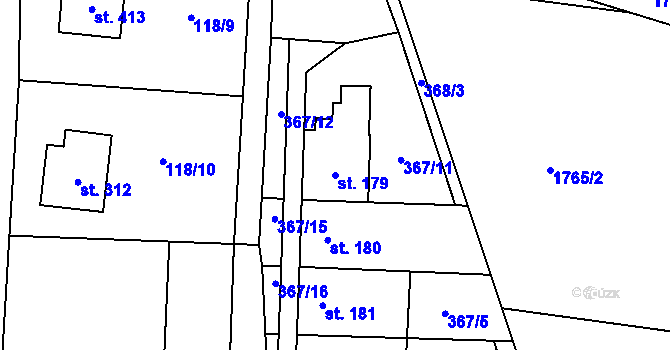 Parcela st. 179 v KÚ Doubravník, Katastrální mapa