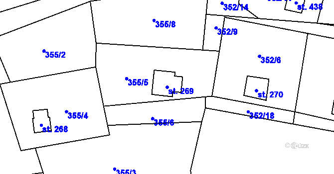 Parcela st. 269 v KÚ Doubravník, Katastrální mapa