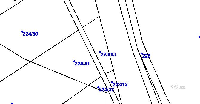 Parcela st. 223/13 v KÚ Doubravník, Katastrální mapa