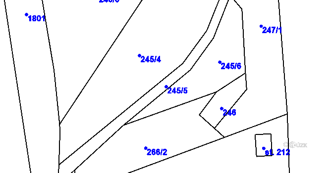 Parcela st. 245/5 v KÚ Doubravník, Katastrální mapa