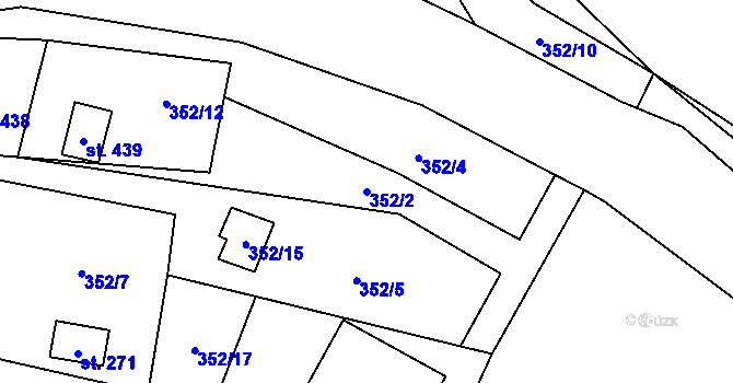 Parcela st. 352/2 v KÚ Doubravník, Katastrální mapa