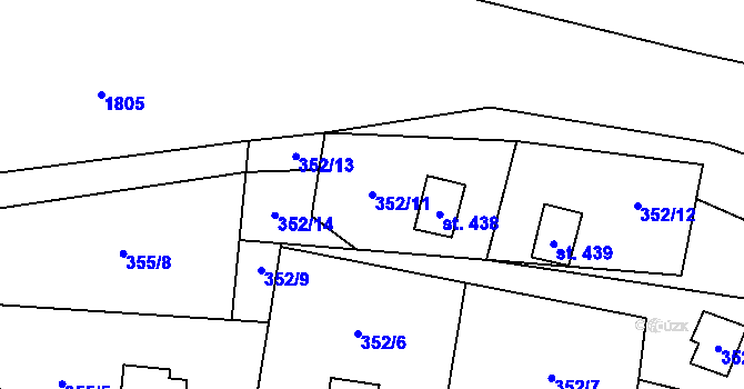 Parcela st. 352/11 v KÚ Doubravník, Katastrální mapa