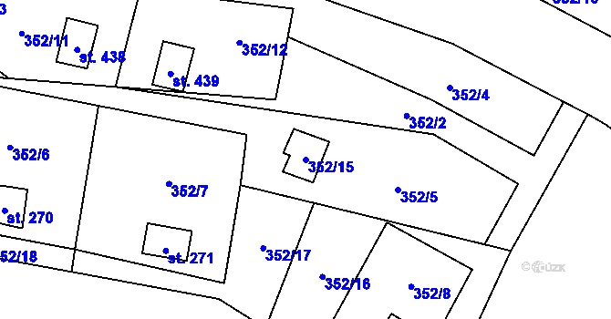 Parcela st. 352/15 v KÚ Doubravník, Katastrální mapa