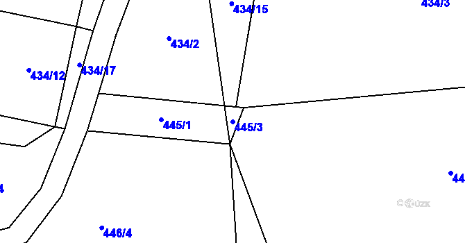 Parcela st. 445/3 v KÚ Doubravník, Katastrální mapa