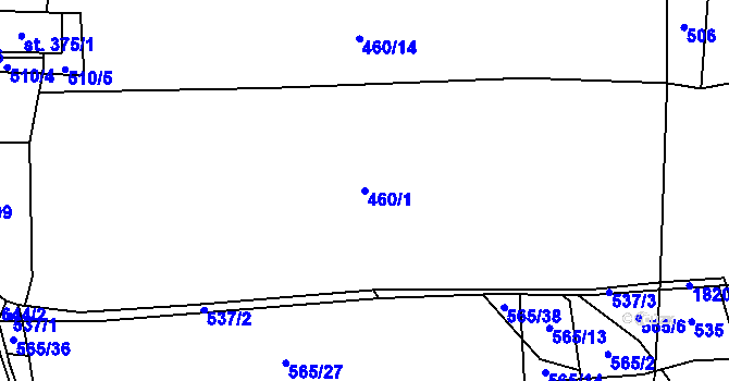 Parcela st. 460/1 v KÚ Doubravník, Katastrální mapa