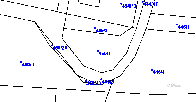 Parcela st. 460/4 v KÚ Doubravník, Katastrální mapa