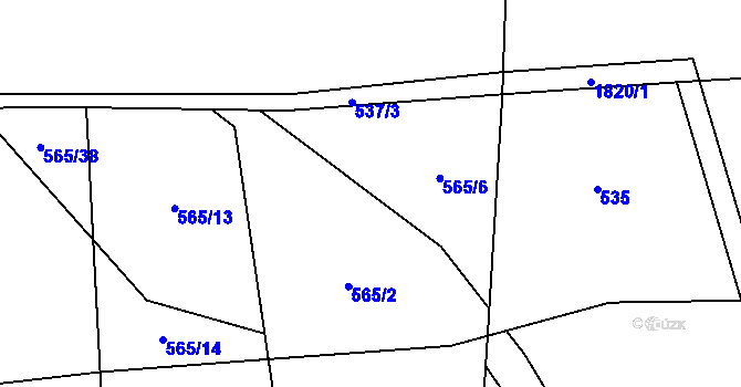 Parcela st. 565/7 v KÚ Doubravník, Katastrální mapa