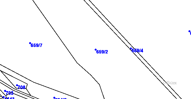 Parcela st. 659/2 v KÚ Doubravník, Katastrální mapa
