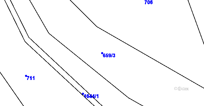 Parcela st. 659/3 v KÚ Doubravník, Katastrální mapa