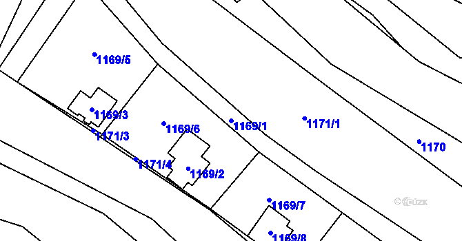 Parcela st. 1169/1 v KÚ Doubravník, Katastrální mapa