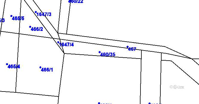 Parcela st. 460/35 v KÚ Doubravník, Katastrální mapa